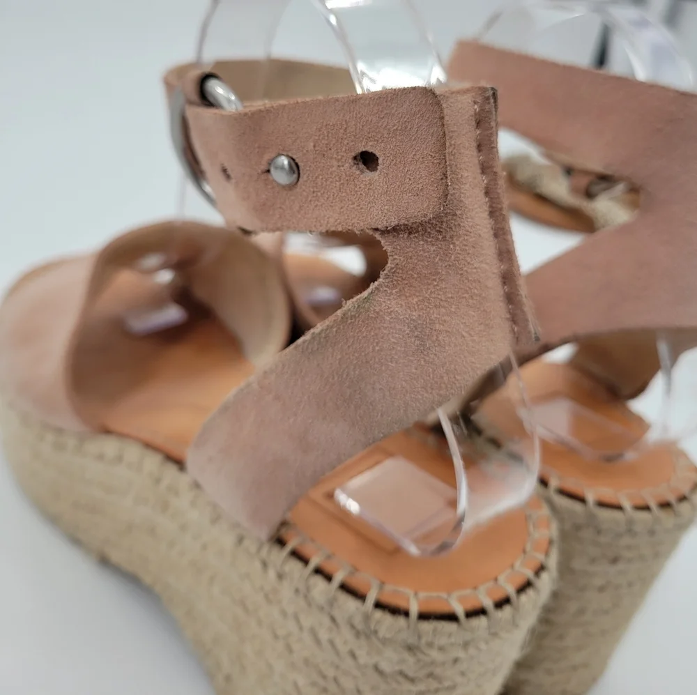 Dolce Vita Suede Leather Wedge Sandal Espadrilles 8.5
